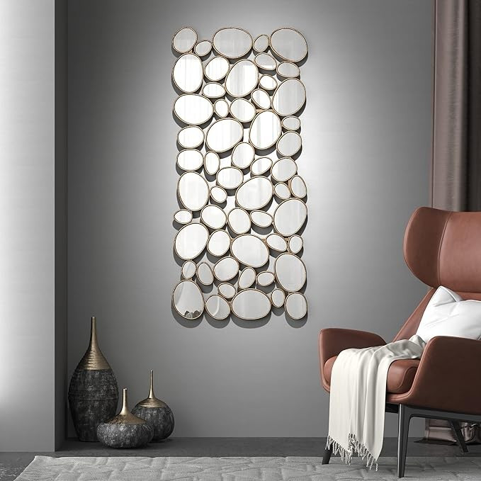 NXHOME Modern Large Accent Mirror - Gold Decorative Mirror 23×51 Inch Metal Framed Wall Mounted Mirror for Entryway Living Room