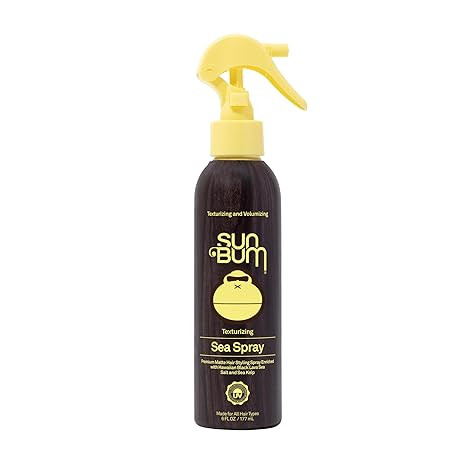 Sun Bum Sea Spray|Texturizing and Volumizing Sea Salt Spray | UV Protection With a Matte Finish | Medium Hold | For All Hair Types | 6 FL OZ Bottle, Clear (80-41025)